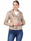 Vera Biker Deri Ceket – Bej
